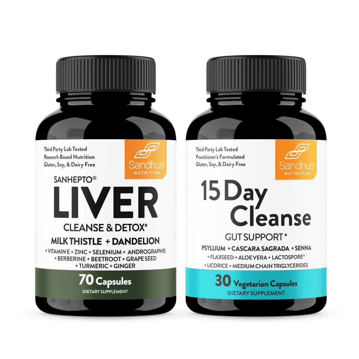 Sandhu's Liver Cleanse Detox & 15 Day Gut Cleanse Support Supplement for Women & Men | Supports Liver, Gut & Digestive Health - FENGGESTORE20