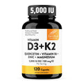 Sandhu's Vitamin D3 K2 Magnesium 5000 IU, 120mcg K2 Capsules 120 Count (Pack of 1) | with VIT B6, Zinc & Quercetin | D3K2 Supports Superior Absorption - FENGGESTORE20