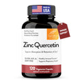 Sandhu's Zinc Quercetin 120 Vegetarian Capsules (Pack of 1) | High Absorption Zink Supplements for Immunity and Seasonal Allergy | Antioxidant Immune Support - FENGGESTORE20