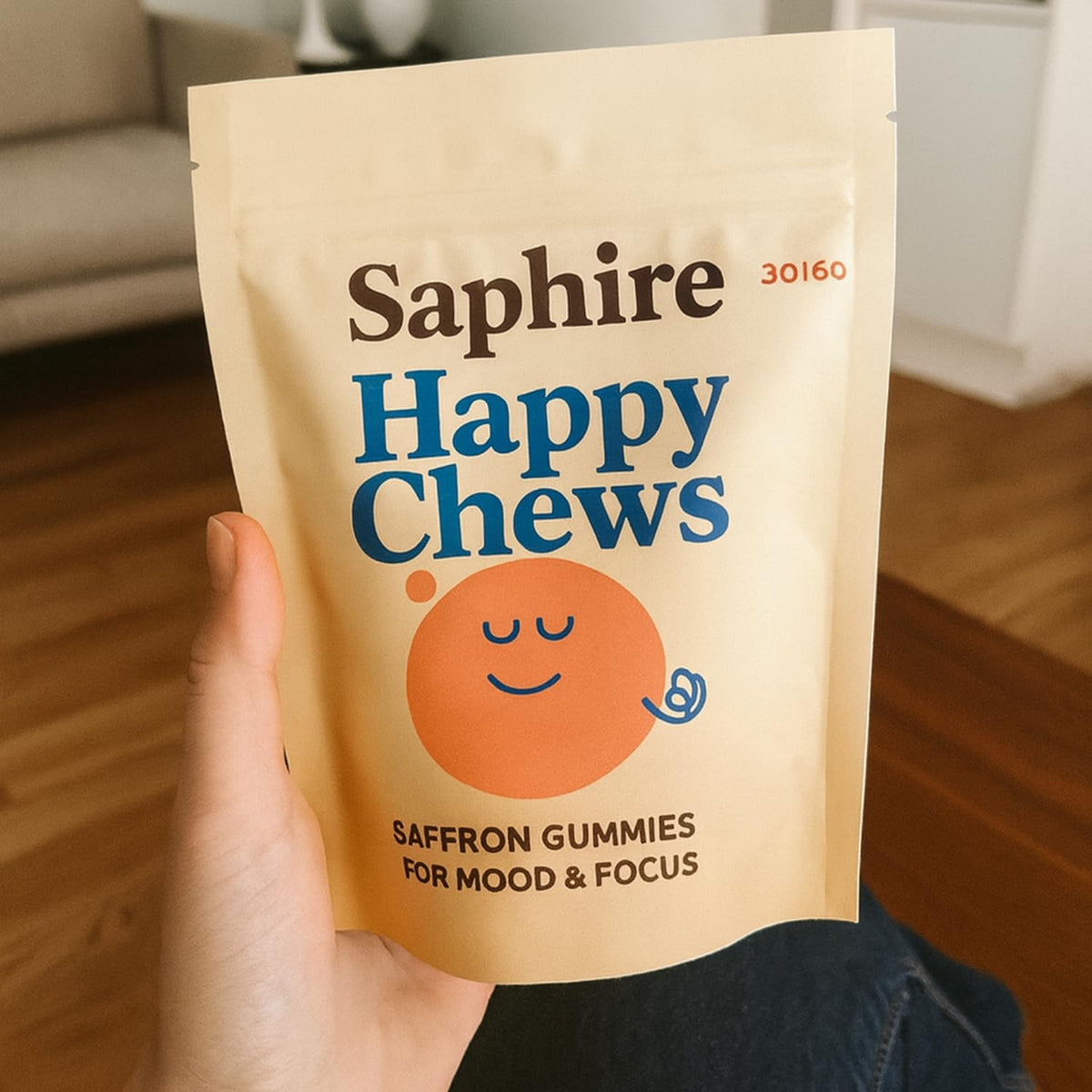 SAPHIRE HAPPY CHEWS Saffron Gummies for Kids | Supports Mood, Calm & Focus | Saffron Extract, Passionflower, St. John’s Wort & GABA - FENGGESTORE20
