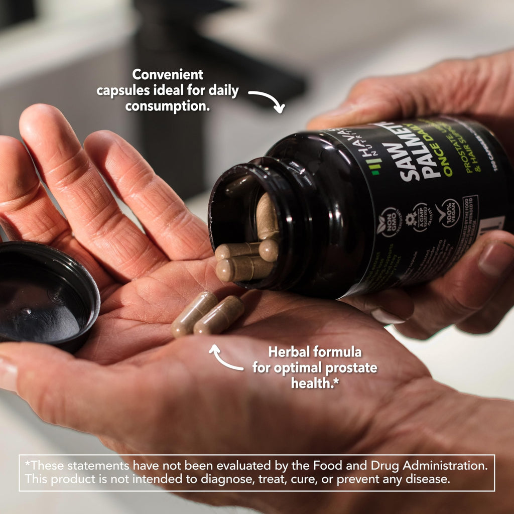 Saw Palmetto for Men Prostate Health Supplement to Promote Urinary Tract Function - 500mg Per Serving - 100 Count - DHT Blocker Hair Vitamin - FENGGESTORE20
