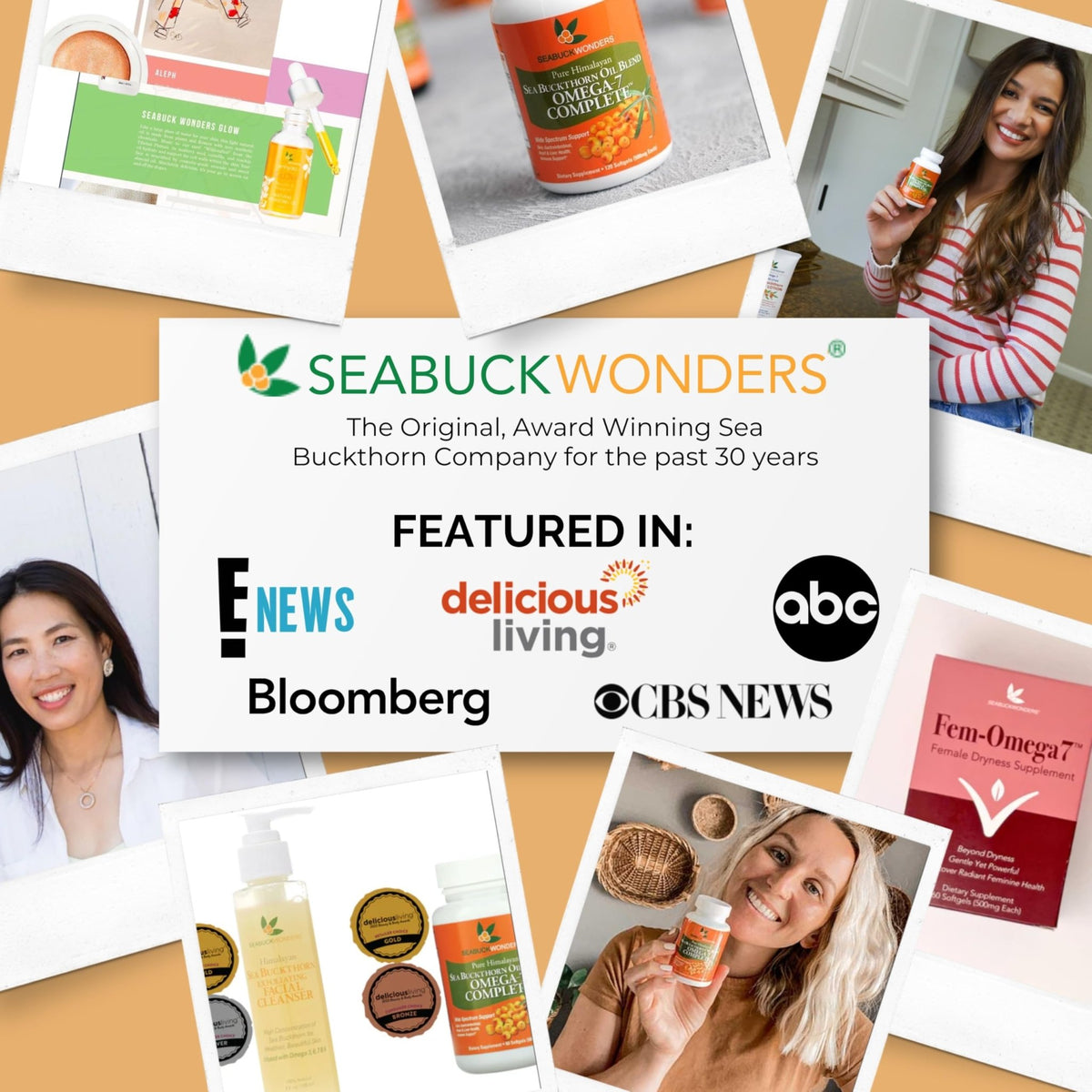 SeabuckWonders Organic Sea Buckthorn Oil Omega-7 Complete,120 Softgels, 60 Day Supply, with Omega 3, 6 & 9, Supports Hair - FENGGESTORE20