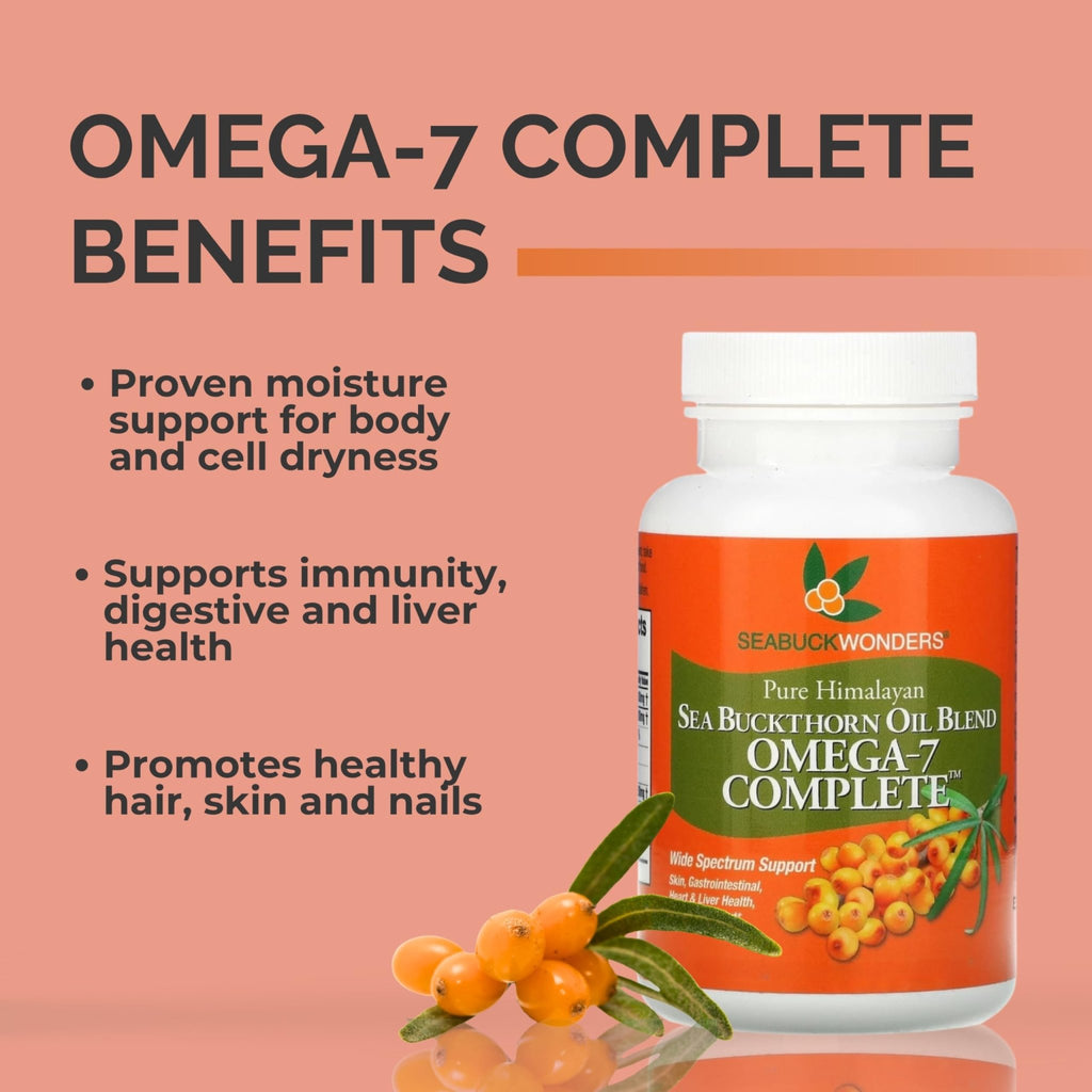 SeabuckWonders Organic Sea Buckthorn Oil Omega-7 Complete,120 Softgels, 60 Day Supply, with Omega 3, 6 & 9, Supports Hair - FENGGESTORE20