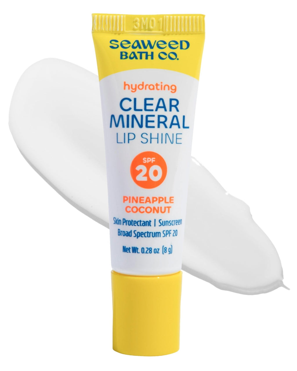 Seaweed Bath Co. Hydrating Clear Mineral Lip Shine - SPF 20 Sunscreen Zinc Oxide Lip Balm - Nourishing Care to Hydrate & Protect Dry - FENGGESTORE20