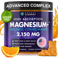 Secret Element Magnesium Glycinate 2150MG Gummies for Women and Men, High Absorption Magnesium Glycinate, Citrate, Malate Gummies for Adults & Kids, Sleep Support, Sugar Free, Vegan, 60 Chews, Orange - FENGGESTORE20