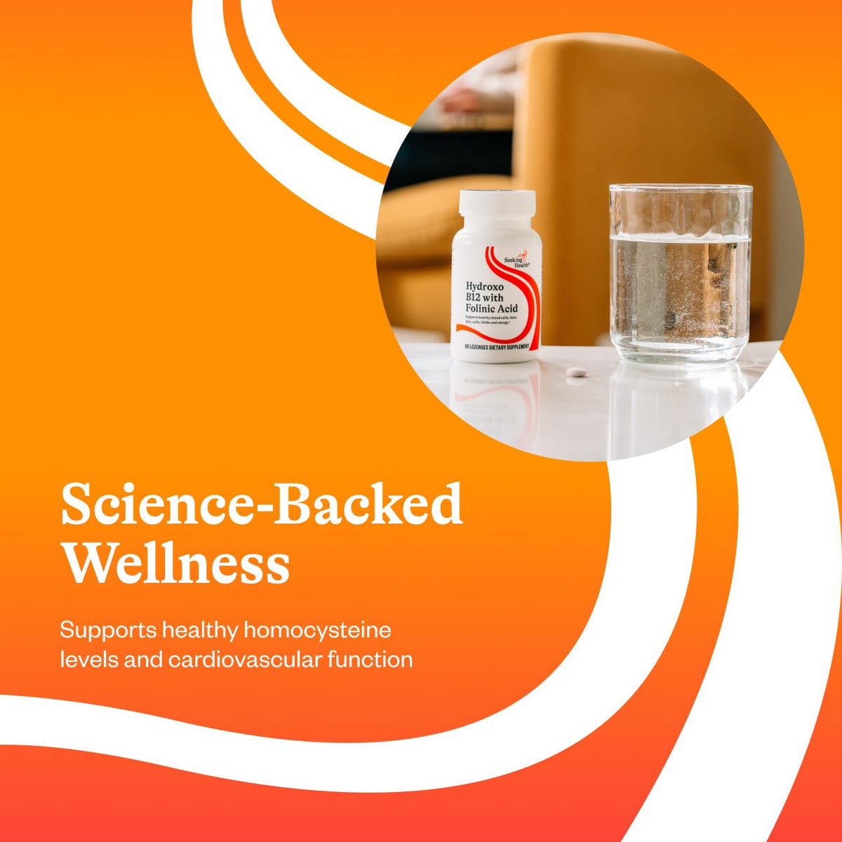 Seeking Health Hydroxo B12 with Folinic Acid - Supplement with Non-Methylated Form of Folate - Vitamin B12 Complex - FENGGESTORE20