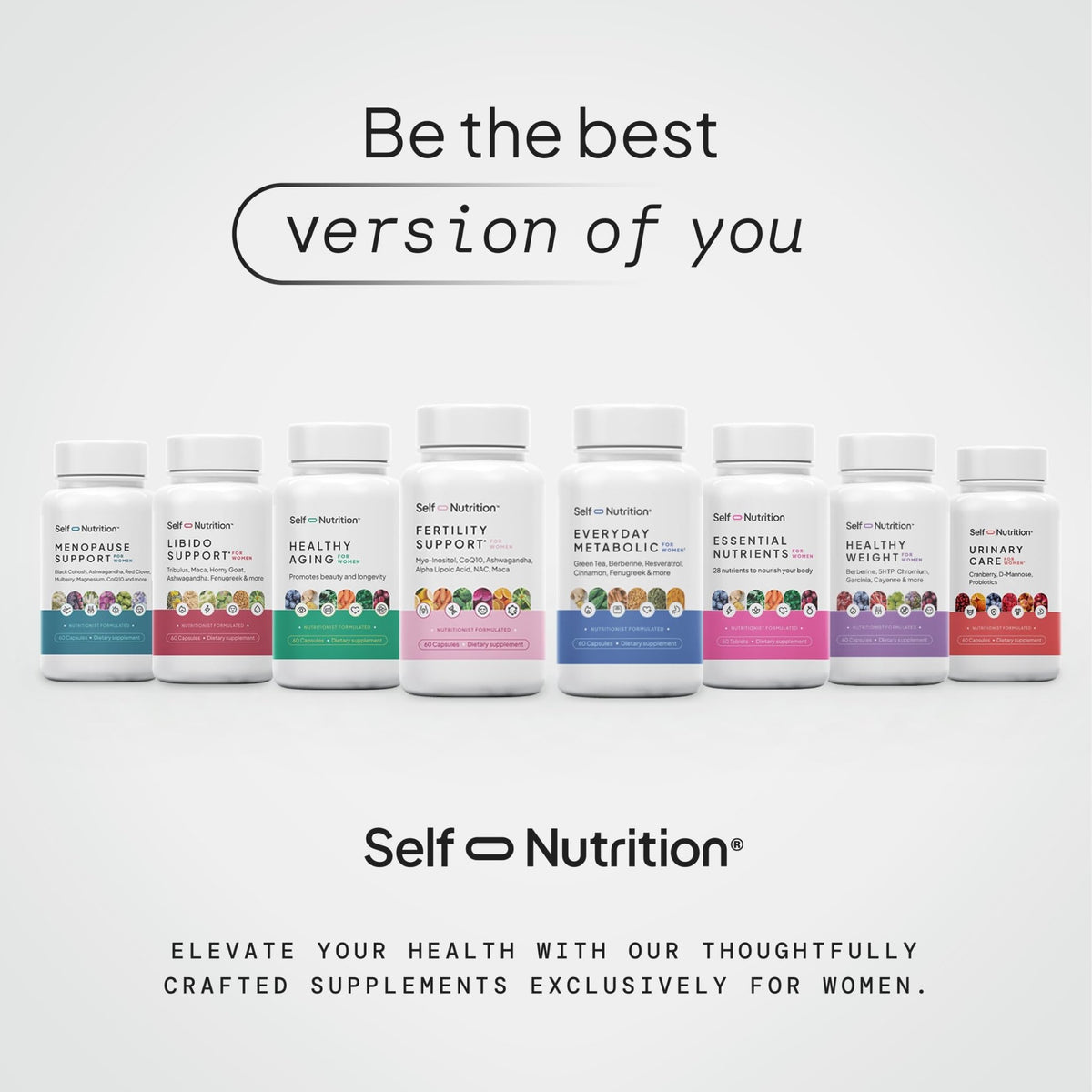 SELF NUTRITION Vegan Multivitamins for Women - Once Daily - 28 Nutrients - Boost Energy, Sleep, Hair, Skin, Nails & Reduce Cravings - Keto, Vegan, Gluten Free, Made in USA, 2-Months Supply - FENGGESTORE20