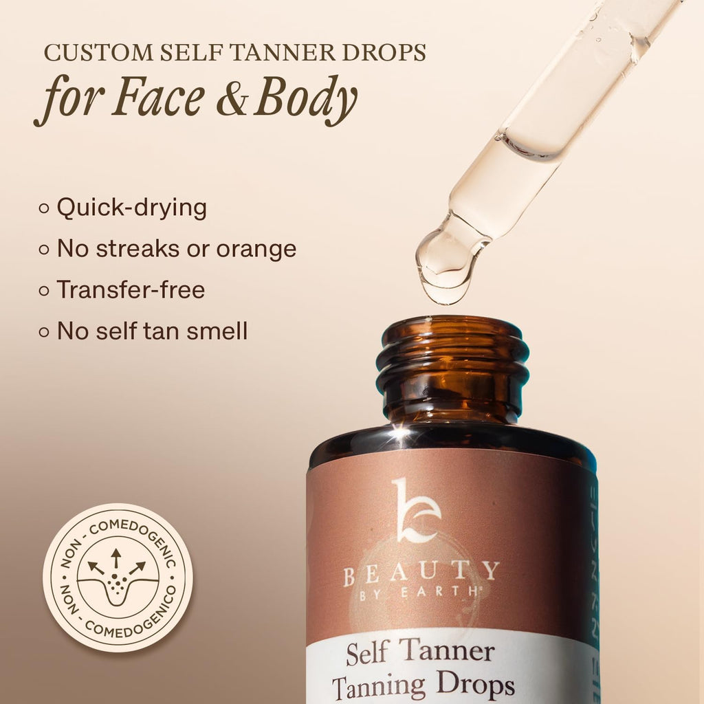 Self Tanning Drops - USA Made with Natural & Organic Ingredients, Medium Face Tanning Drops to Add to Lotion - FENGGESTORE20