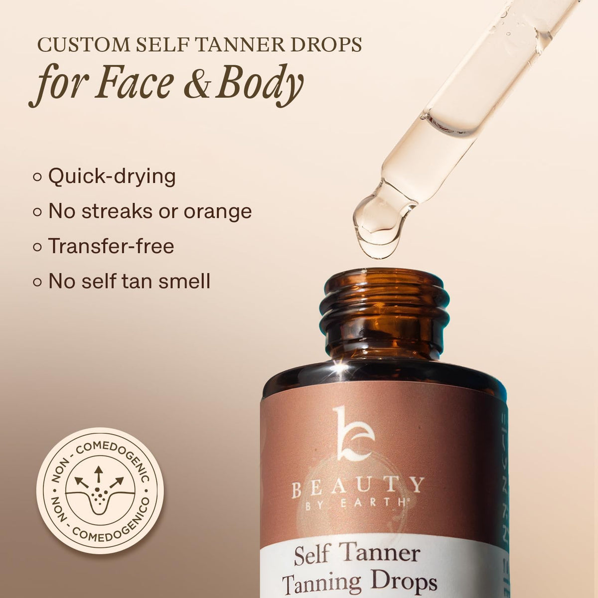 Self Tanning Drops - USA Made with Natural & Organic Ingredients, Medium Face Tanning Drops to Add to Lotion - FENGGESTORE20