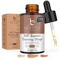 Self Tanning Drops - USA Made with Natural & Organic Ingredients, Medium Face Tanning Drops to Add to Lotion - FENGGESTORE20