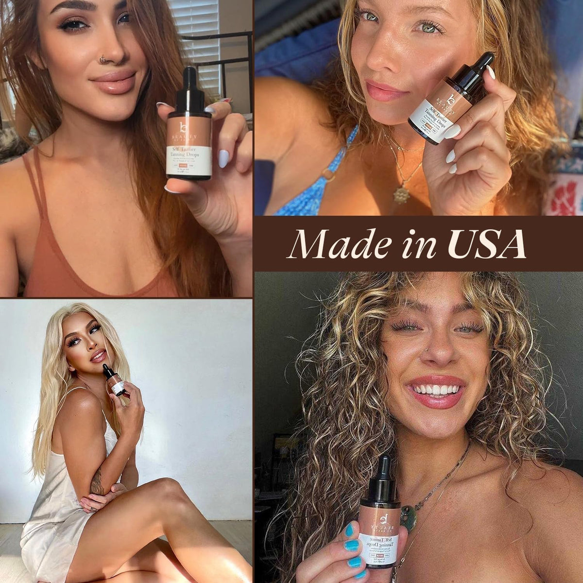 Self Tanning Drops - USA Made with Natural & Organic Ingredients, Medium Face Tanning Drops to Add to Lotion - FENGGESTORE20