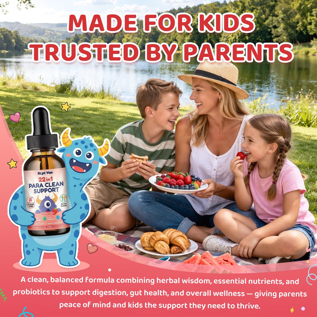 SEPT YAN 22 in 1 Parasite Cleanse for Humans & Kids, Herbal Gut Cleanse Liquid Drops with Wormwood, Black Walnut, Clove, Chlorella, Oregano, - FENGGESTORE20