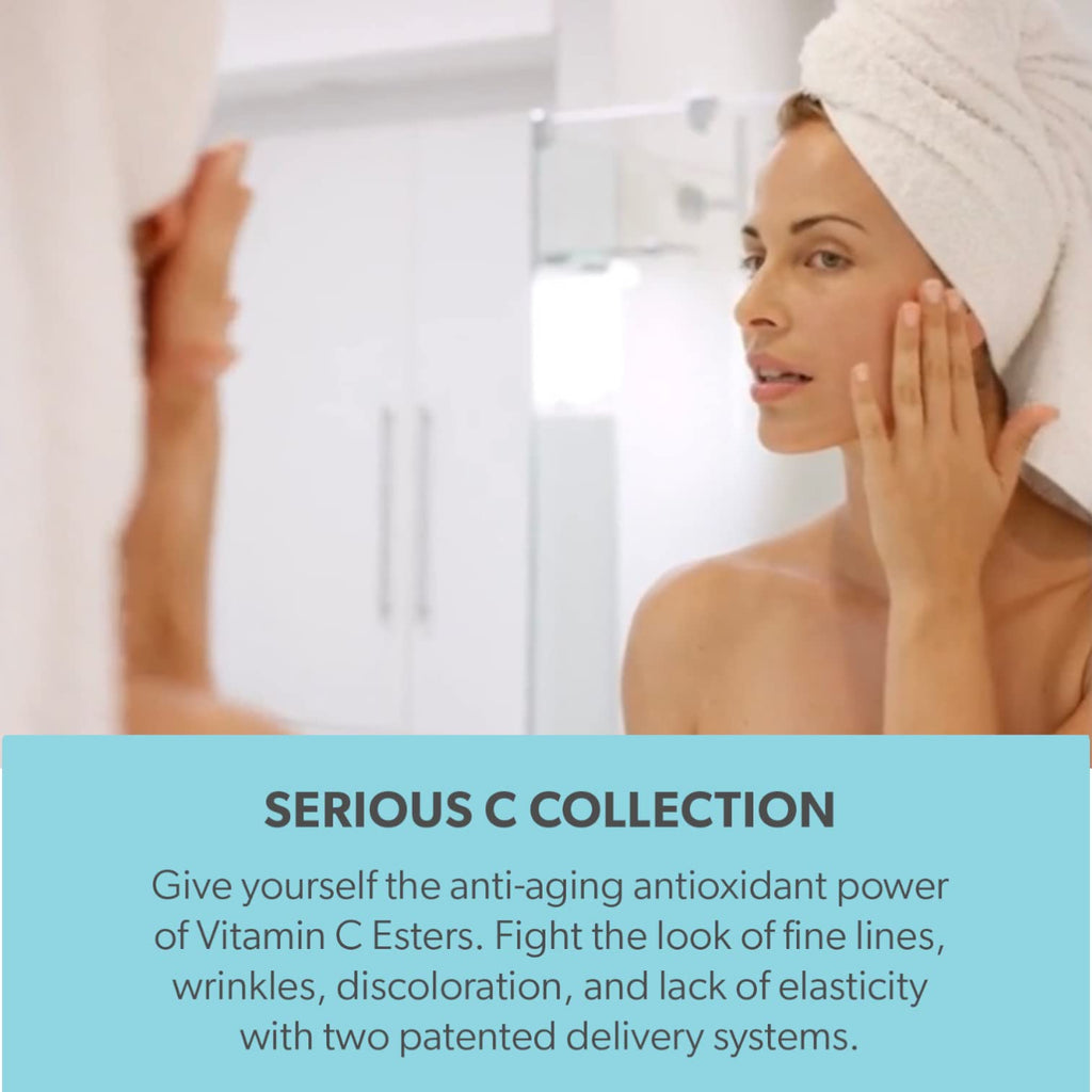 Serious Skincare Vitamin C Serum for Face, Anti-Aging Face Serum with Collagen, Vitamin E, Hydrating Skin Care for Brightening, Improve Appearance of Dark Spots - FENGGESTORE20