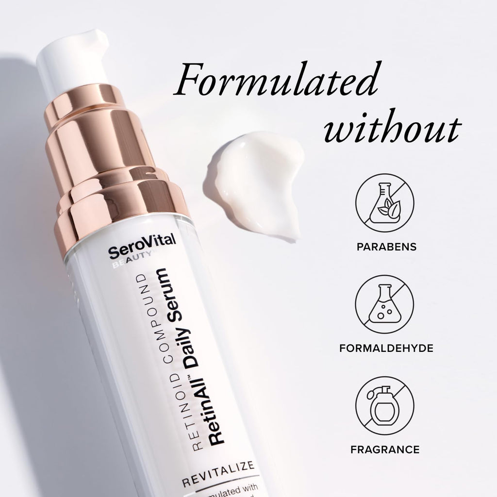 SeroVital Beauty RetinAll Daily Serum – Redefining Retinol – Retinoid Skin Serum – Anti Wrinkle Face Serum for Women, 1 oz - FENGGESTORE20