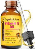 Seven Minerals Ultra Pure Vitamin E Oil - Full-Spectrum D-Alpha Tocopherol, 1 Fl Oz - 100% Organic Vitamin E Oil for Skin - FENGGESTORE20