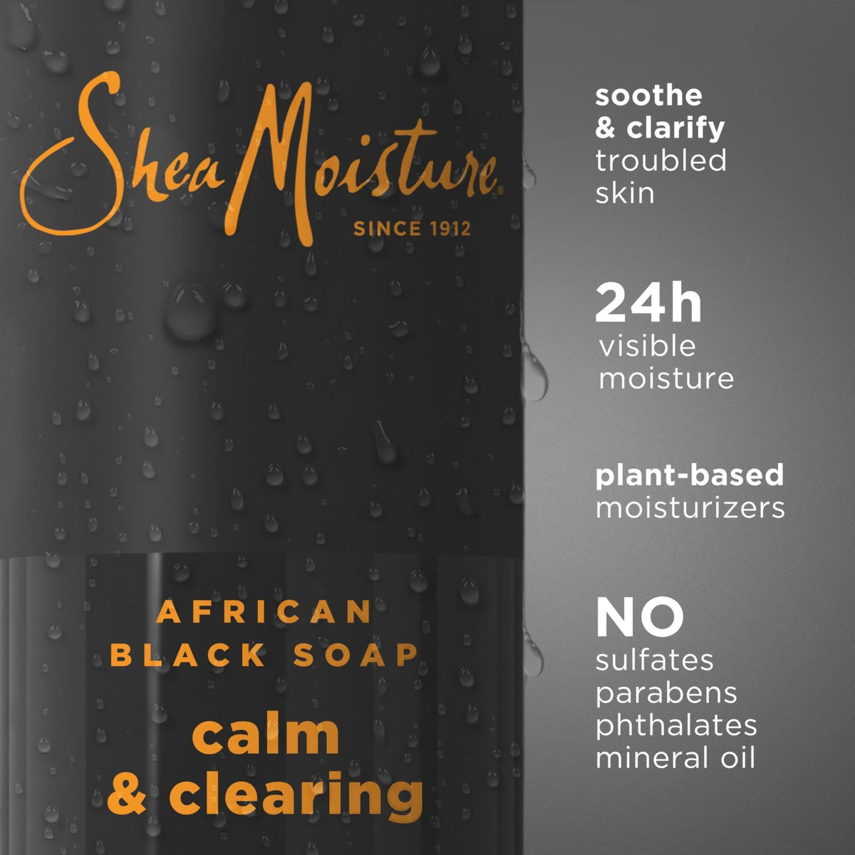 SheaMoisture African Black Soap Body Wash Calm and clearing body wash for 24H Visible Moisture for Healthy, Glowing 18 Oz - FENGGESTORE20