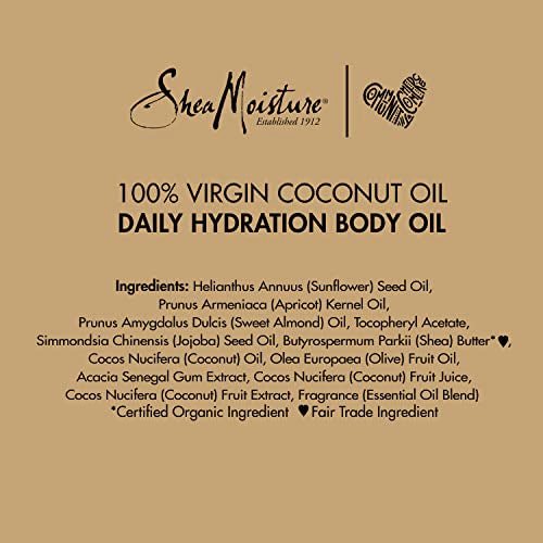 SheaMoisture Daily Hydration Body Oil Virgin Coconut Oil For Dry Skin Paraben Free 8 oz - FENGGESTORE20