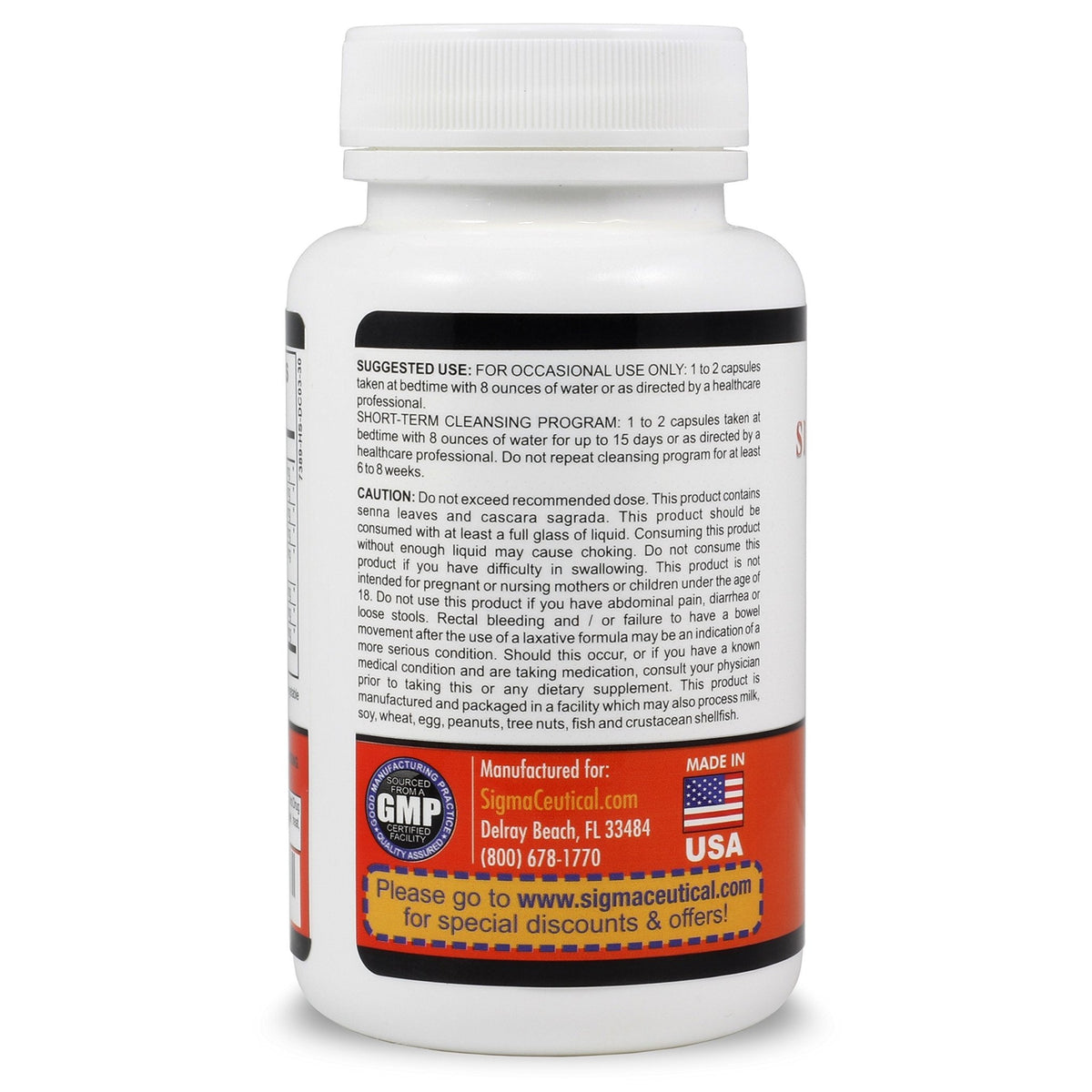 Sigmaceutical 1 Day Colon Cleanse - Detox Cleanse - Bowel Cleanse & Laxative - Bowel Detox - Colon Cleanser & Detox - 30 Capsules - FENGGESTORE20