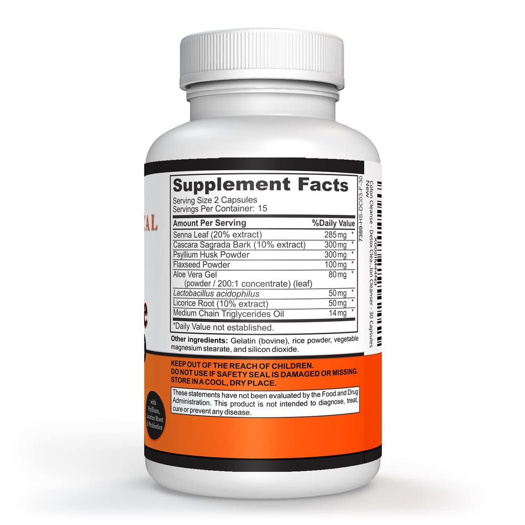 Sigmaceutical 1 Day Colon Cleanse - Detox Cleanse - Bowel Cleanse & Laxative - Bowel Detox - Colon Cleanser & Detox - 30 Capsules - FENGGESTORE20