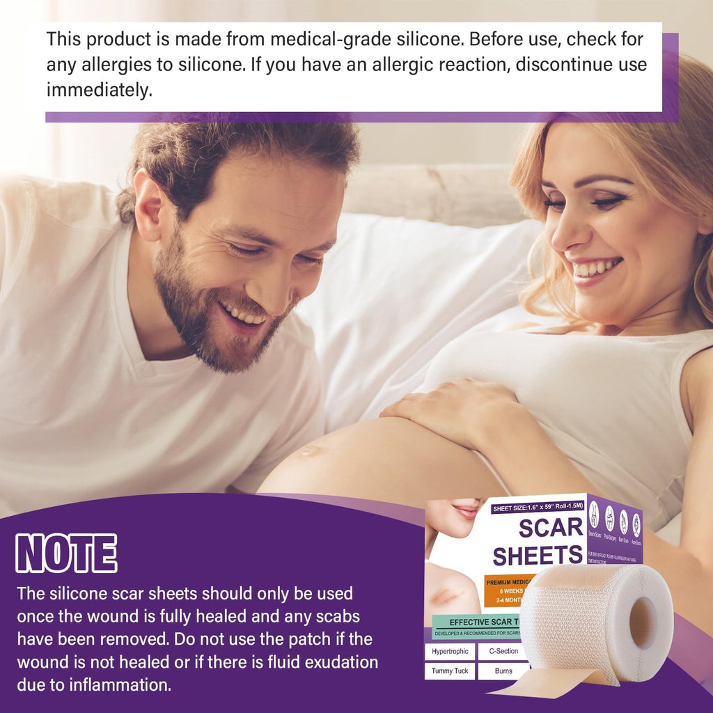 Silicone Scar Sheets,Silicone Scar Tape,Silicone Scar Removal Strips for Surgical,C-Section,Tummy Tuck,Keloid Scars - FENGGESTORE20
