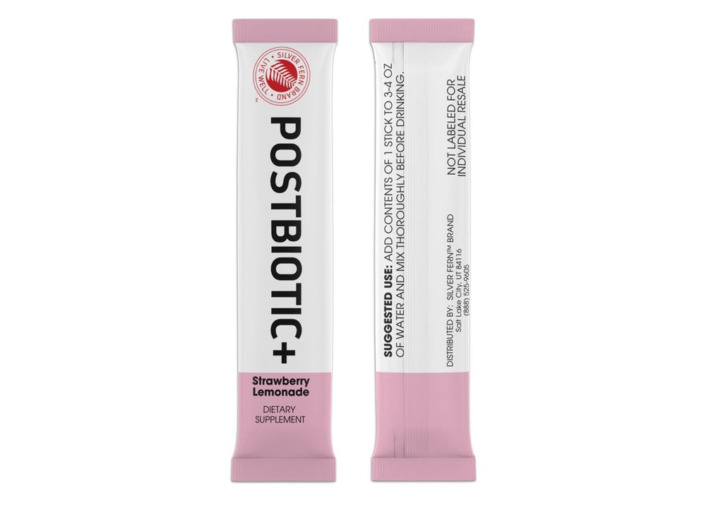 Silver Fern Brand Postbiotic+ Strawberry Lemonade Powder – Postbiotic Supplement with BIOMend™, BetaVia™, and Immuse® – Supports The Digestive System - FENGGESTORE20