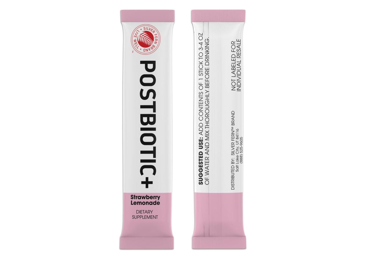Silver Fern Brand Postbiotic+ Strawberry Lemonade Powder – Postbiotic Supplement with BIOMend™, BetaVia™, and Immuse® – Supports The Digestive System - FENGGESTORE20