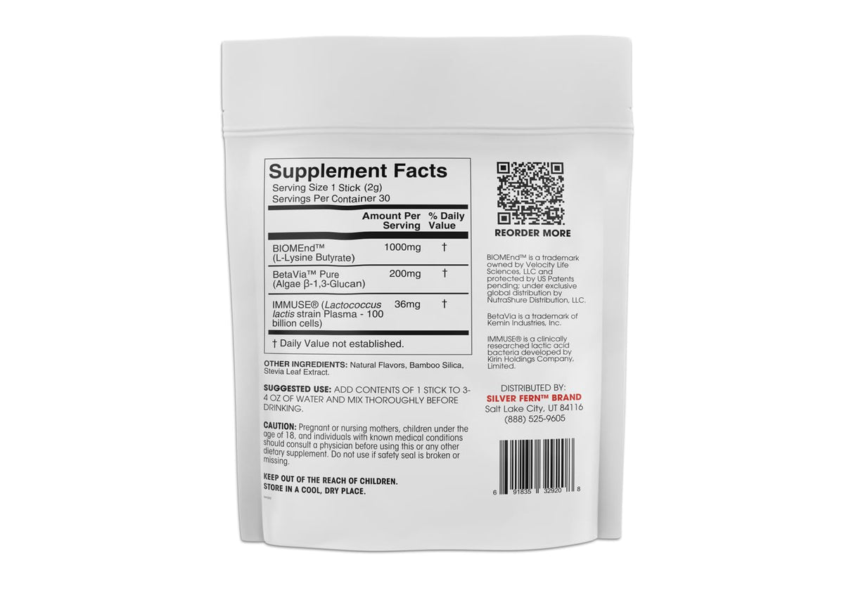 Silver Fern Brand Postbiotic+ Strawberry Lemonade Powder – Postbiotic Supplement with BIOMend™, BetaVia™, and Immuse® – Supports The Digestive System - FENGGESTORE20