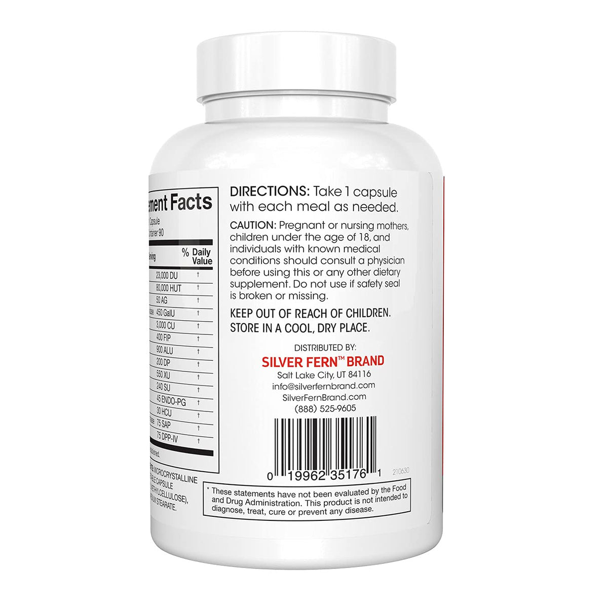 Silver Fern Brand Ultimate High Potency Digestive Enzyme Supplement - 2 Bottles - 100% Intestinal Coverage - Digestive Comfort - FENGGESTORE20