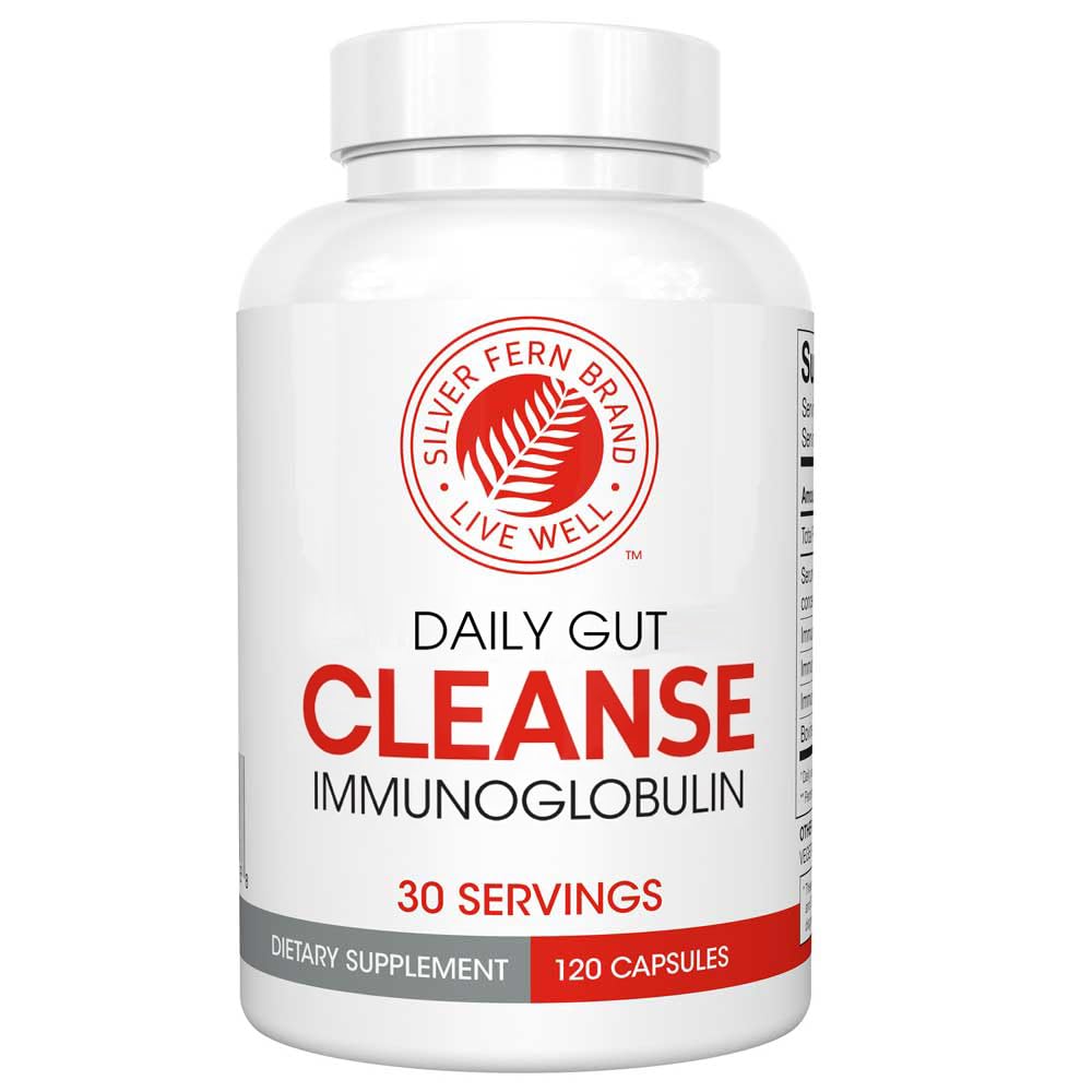 Silver Fern Cleanse - Daily Gut - 1 Bottle - 120 Capsules - 30 Day Supply - Immunoglobulin G, A & M -(IgG, IGA, IgM) - Postbiotic - FENGGESTORE20