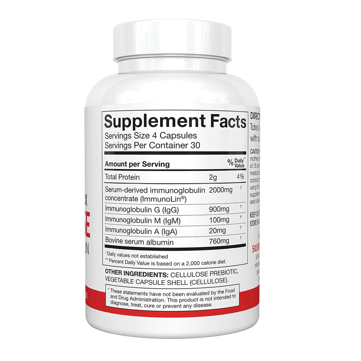 Silver Fern Cleanse - Daily Gut - 1 Bottle - 120 Capsules - 30 Day Supply - Immunoglobulin G, A & M -(IgG, IGA, IgM) - Postbiotic - FENGGESTORE20