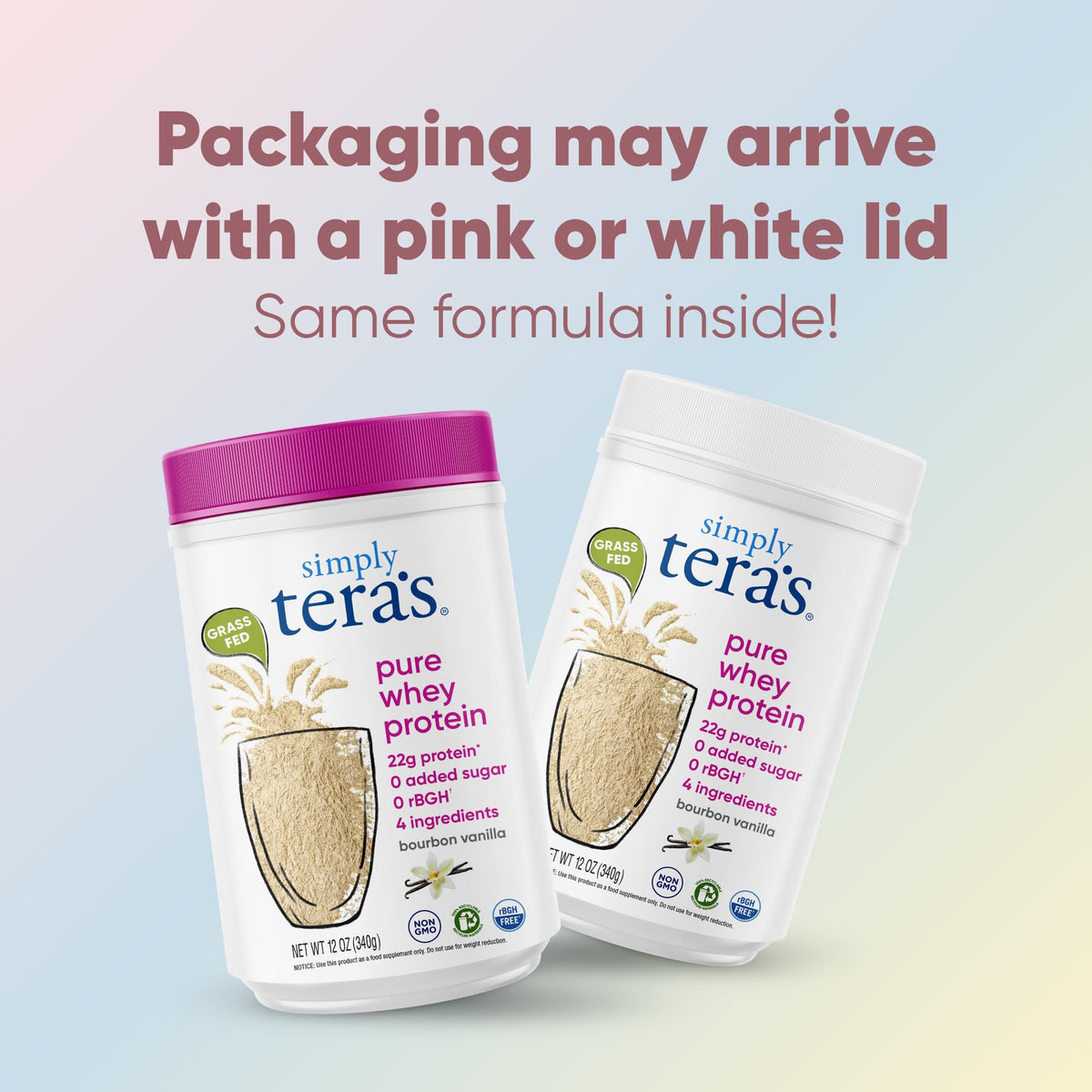 simply tera's Pure Whey Protein Powder - Grass Fed Vanilla Whey Protein Powder, Clean, Made Without Artificial Sweeteners, Non-GMO, Kosher, rBGH-Free, Soy-Free - 24 Oz - FENGGESTORE20
