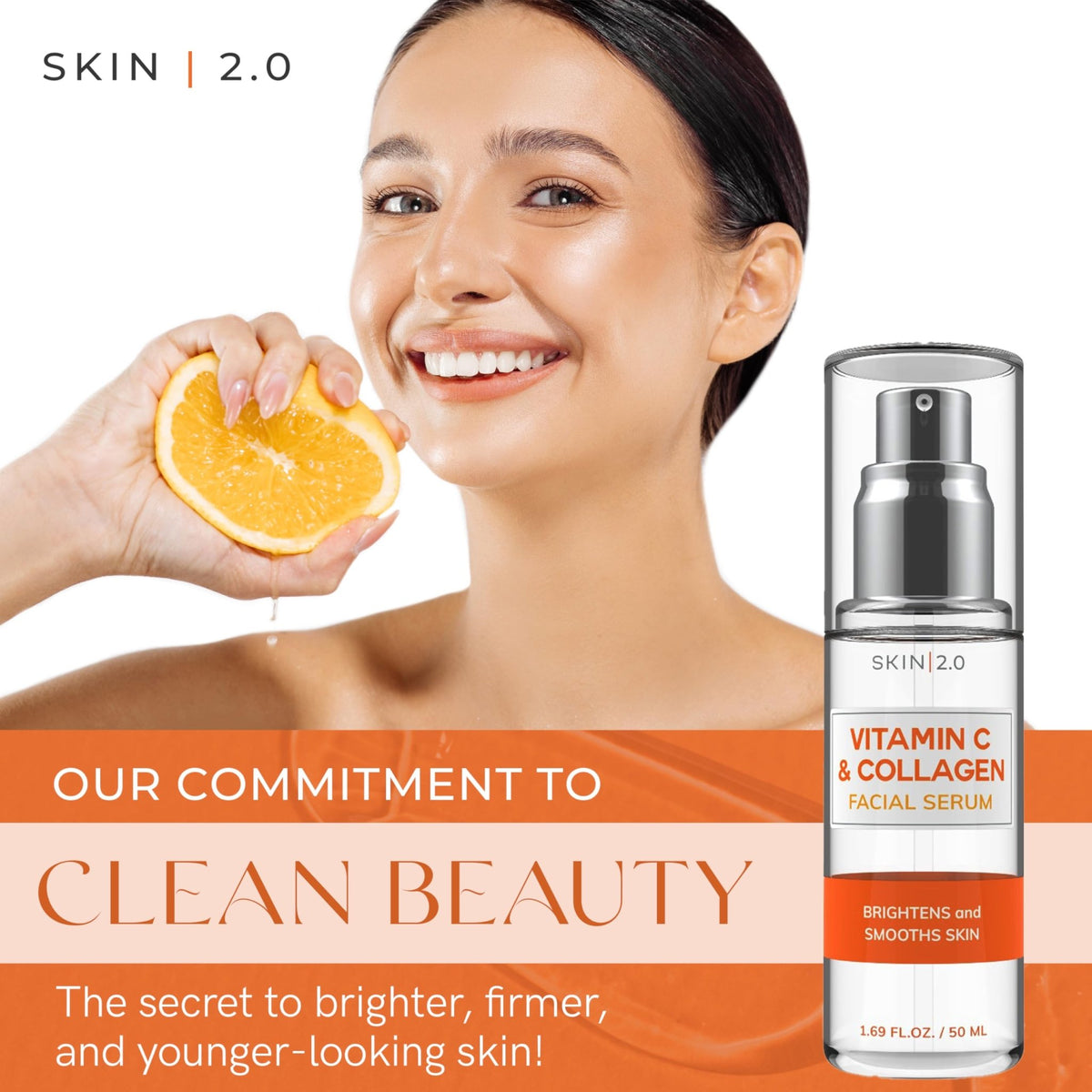 Skin 2.0 Vitamin C Serum - Dermatologist Tested, Anti-Aging & Dark Spot Remover - Brightening, Clean Beauty, Cruelty-Free, - FENGGESTORE20