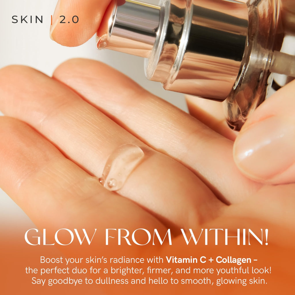 Skin 2.0 Vitamin C Serum - Dermatologist Tested, Anti-Aging & Dark Spot Remover - Brightening, Clean Beauty, Cruelty-Free, - FENGGESTORE20
