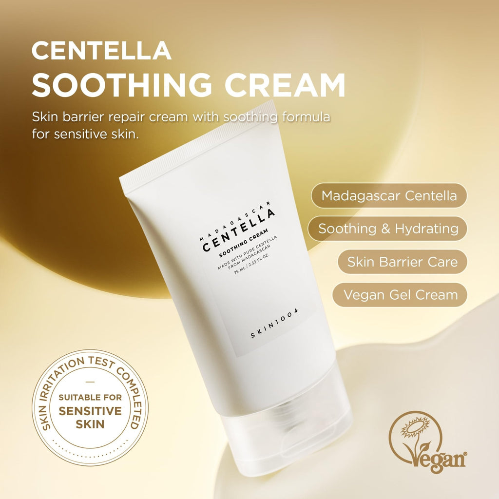 SKIN1004 Centella Soothing Cream, Face Moisturizer with Centella Asiatica, Korean Centella Moisturizer Cream for Soothing - FENGGESTORE20