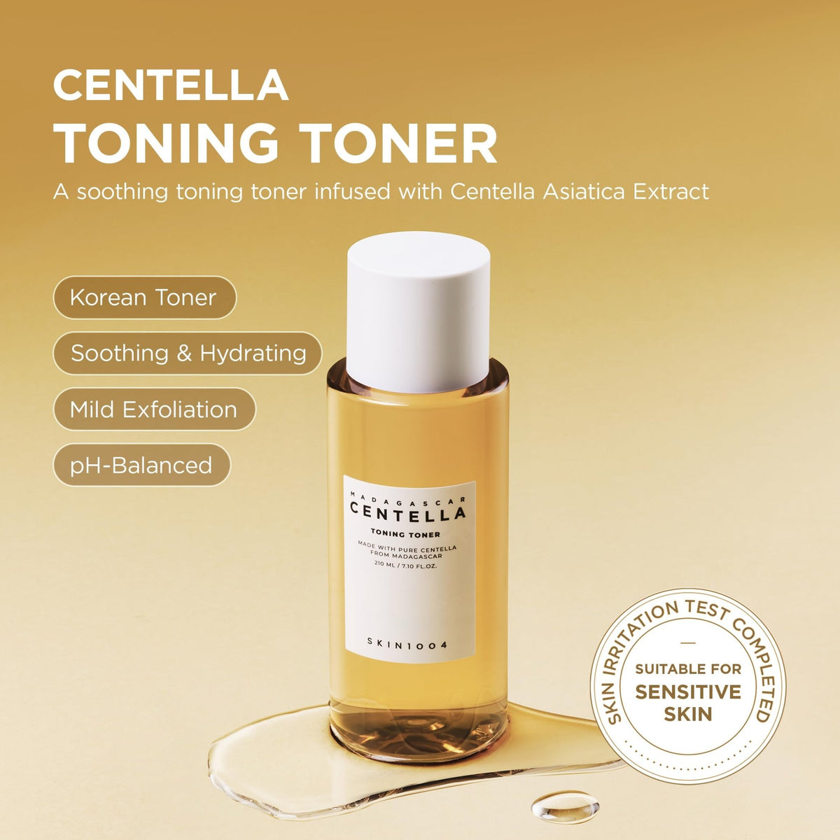 SKIN1004 Centella Toning Toner 7.10 fl.oz, 210ml, Korean Face Toner with Madagascar Centella Asiatica & Hyaluronic Acid for Hydrating - FENGGESTORE20