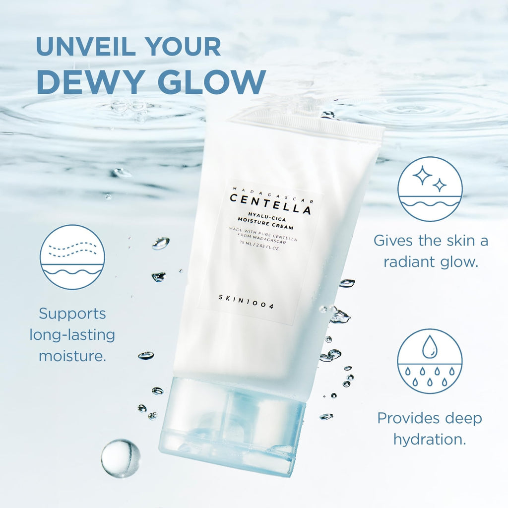 SKIN1004 Hyalu-Cica Moisture Cream, Face Moisturizer with Hyaluronic Acid, Centella Cream for Deep Hydration, Lightweight Nourishing - FENGGESTORE20