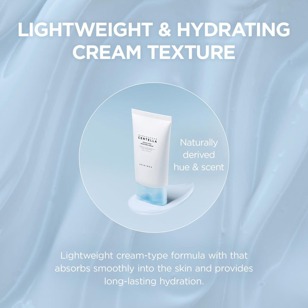 SKIN1004 Hyalu-Cica Moisture Cream, Face Moisturizer with Hyaluronic Acid, Centella Cream for Deep Hydration, Lightweight Nourishing - FENGGESTORE20