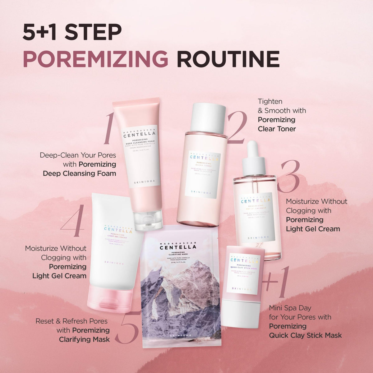 SKIN1004 Poremizing Deep Cleansing Foam, 4.23 fl.oz, 125ml, Makeup Remover, Korean Face Cleanser with Himalayan Pink Salt - FENGGESTORE20