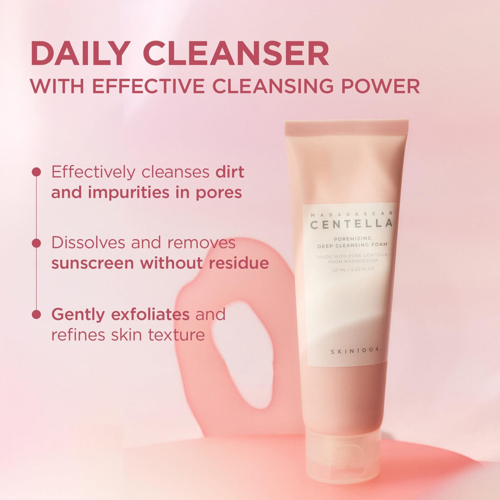 SKIN1004 Poremizing Deep Cleansing Foam, 4.23 fl.oz, 125ml, Makeup Remover, Korean Face Cleanser with Himalayan Pink Salt - FENGGESTORE20