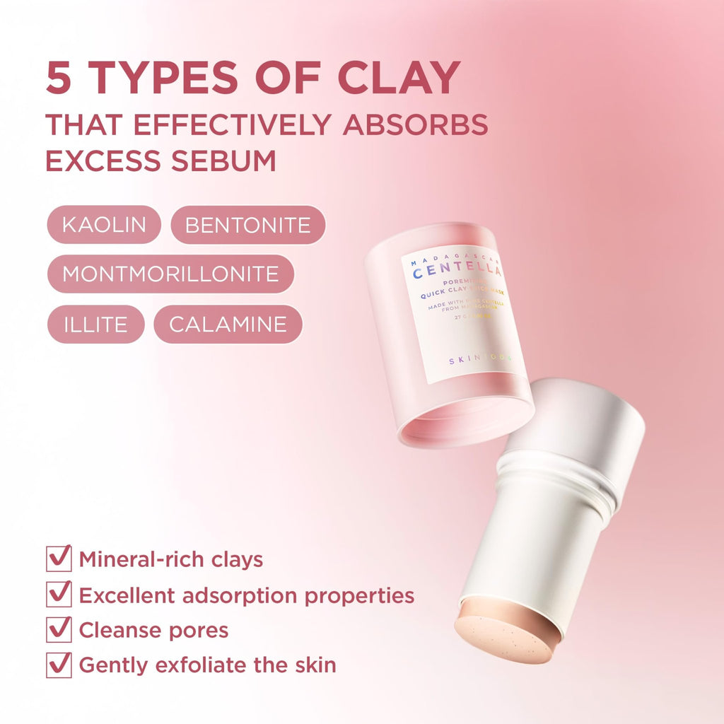 SKIN1004 Poremizing Quick Clay Stick Mask, Face Mask Skincare for Pore Minimizing, Facial Clay Mask with Centella, Pore Minimizer for Sebum Control - FENGGESTORE20