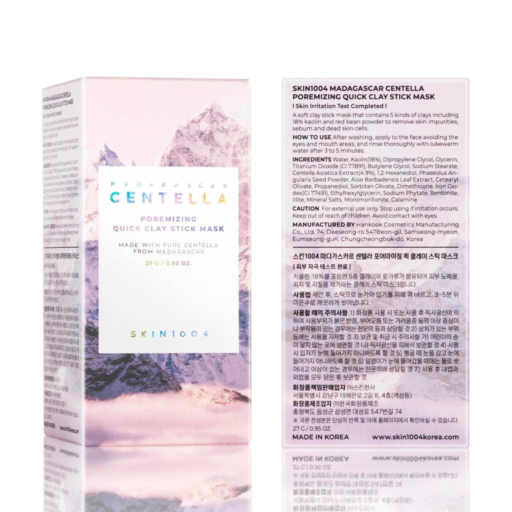 SKIN1004 Poremizing Quick Clay Stick Mask, Face Mask Skincare for Pore Minimizing, Facial Clay Mask with Centella, Pore Minimizer for Sebum Control - FENGGESTORE20