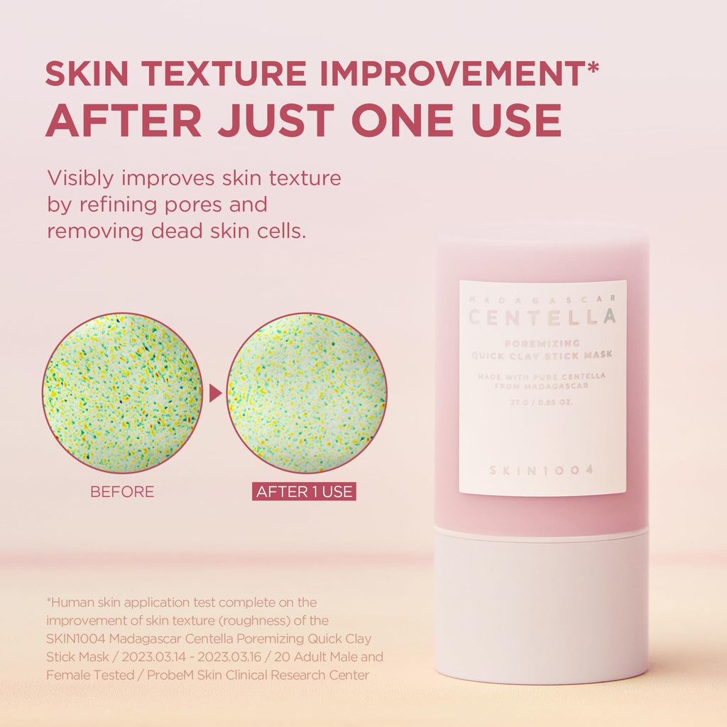 SKIN1004 Poremizing Quick Clay Stick Mask, Face Mask Skincare for Pore Minimizing, Facial Clay Mask with Centella, Pore Minimizer for Sebum Control - FENGGESTORE20