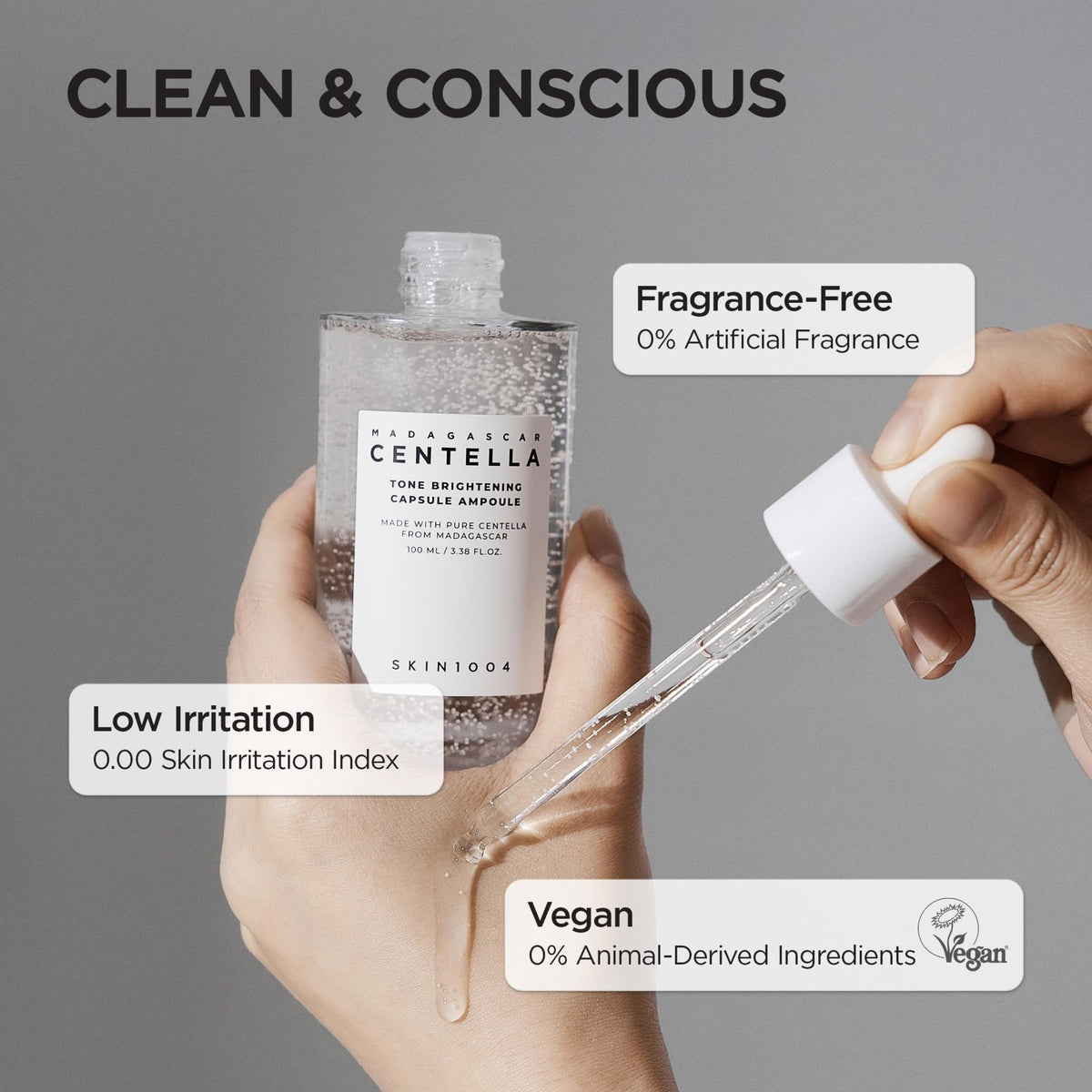 SKIN1004 Tone Balancing Capsule Ampoule, Niacinamide & Centella Serum for Face, Korean Hydrating Facial Serum for Unevne Skin Tone - FENGGESTORE20