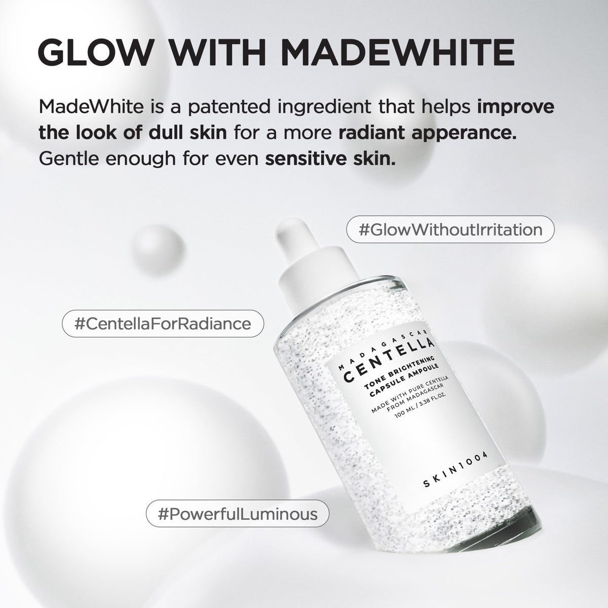 SKIN1004 Tone Balancing Capsule Ampoule, Niacinamide & Centella Serum for Face, Korean Hydrating Facial Serum for Unevne Skin Tone - FENGGESTORE20