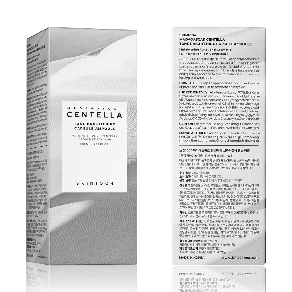 SKIN1004 Tone Balancing Capsule Ampoule, Niacinamide & Centella Serum for Face, Korean Hydrating Facial Serum for Unevne Skin Tone - FENGGESTORE20
