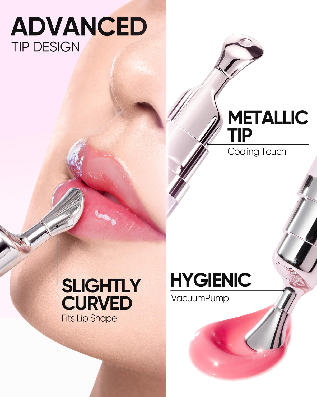 SKINTIFIC Peptide Brightening Lip Serum, Hydrating & Plumping Tinted Lip Gloss, Moisturizing Lip Balm with Polypeptides - FENGGESTORE20