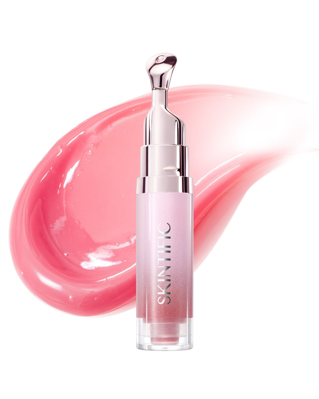 SKINTIFIC Peptide Brightening Lip Serum, Hydrating & Plumping Tinted Lip Gloss, Moisturizing Lip Balm with Polypeptides - FENGGESTORE20