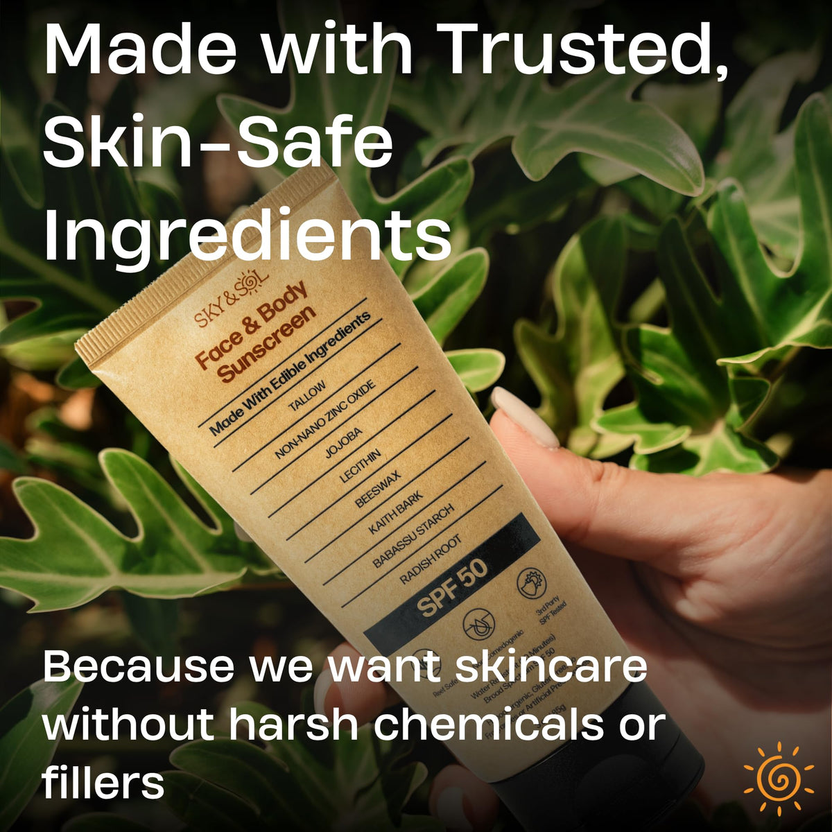 Sky and Sol Mineral Sunscreen SPF 50 | With Grass-Fed Tallow & Zinc Oxide | Non-Greasy - FENGGESTORE20