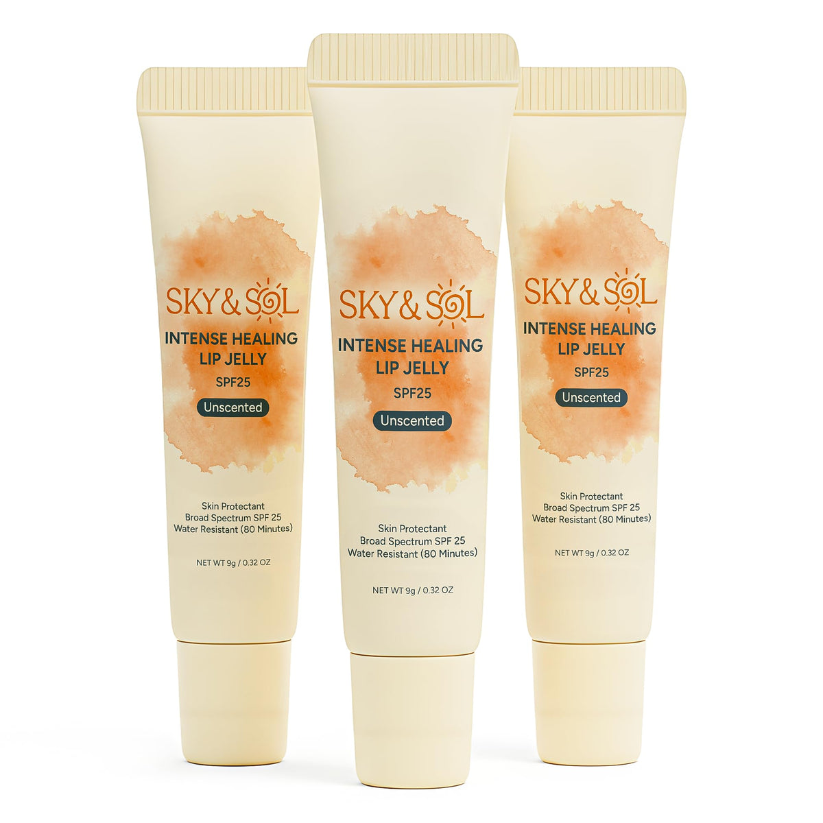 Sky & Sol Lip Balm SPF 25 – 3 Pack Natural Hydrating Lip Jelly with Broad-Spectrum Sun Protection and Primer - FENGGESTORE20