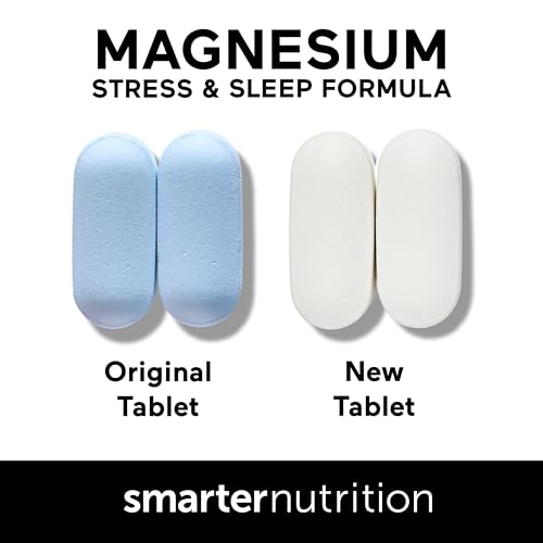 Smarter Nutrition Magnesium Complex - Chelated Magnesium Glycinate with Citrate, Malate and L-Theanine for Sleep, Muscle Relaxation and Stress Support - Non-GMO - 60 Tablets[30DaySupply] - FENGGESTORE20